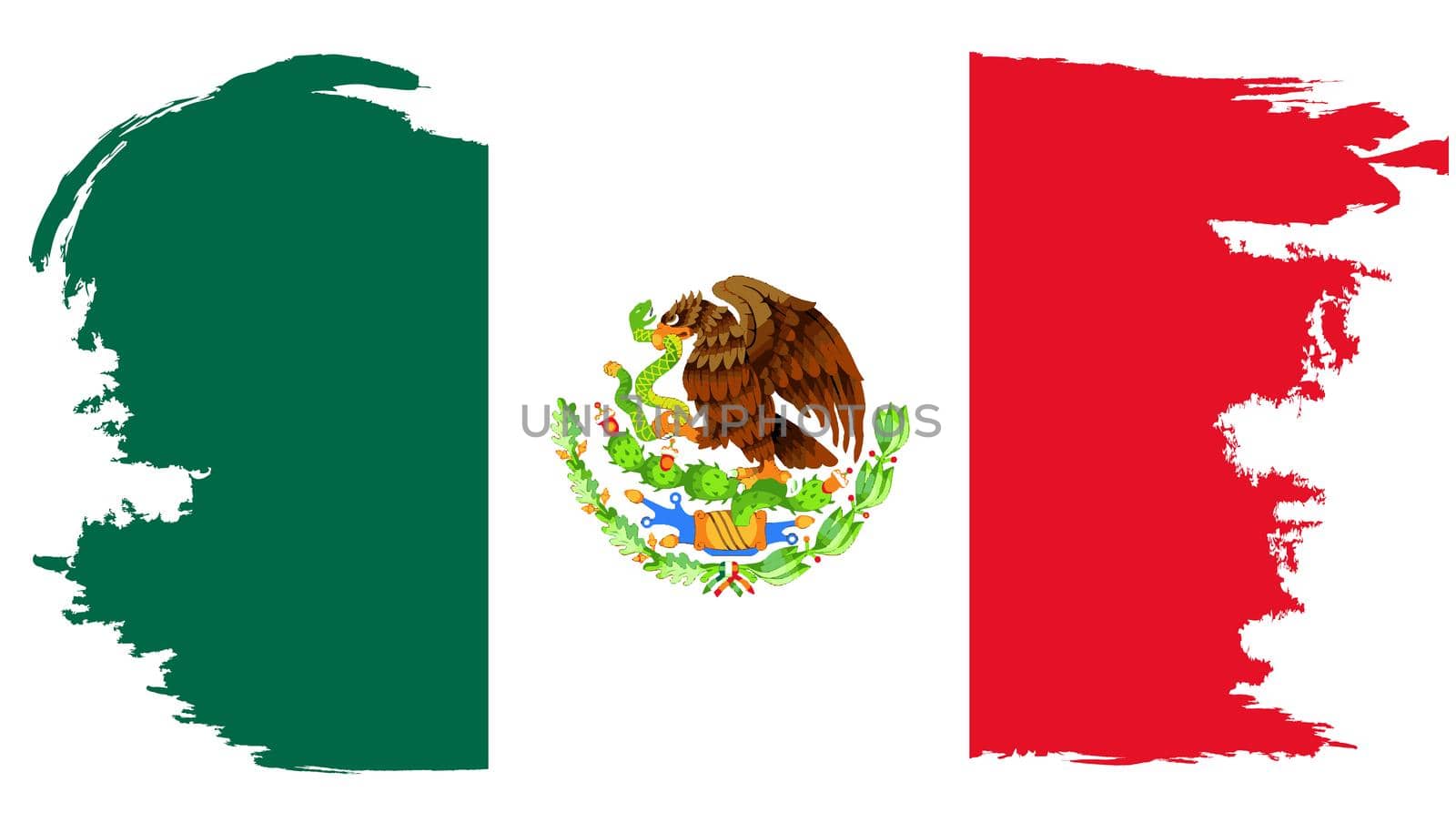 Mexican Flag With Grunge Border by Bigalbaloo