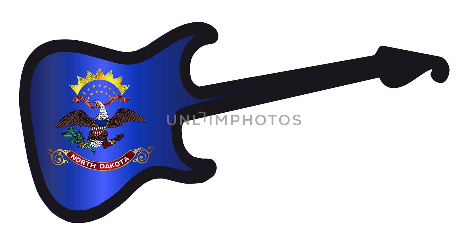 North Dakota State Electric Flag Guitar by Bigalbaloo