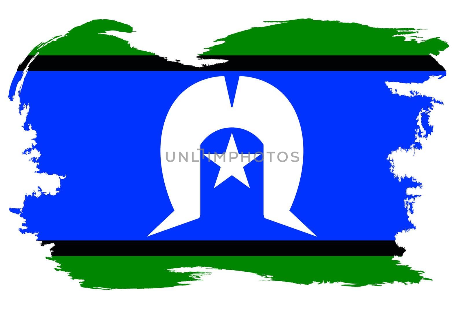 Torres Strait Islander Flag Border Grunge by Bigalbaloo