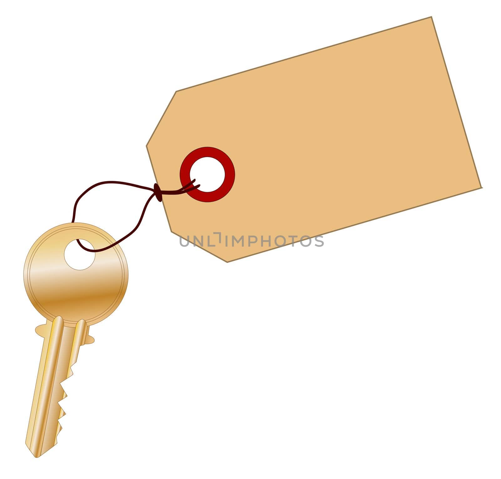 Blank Tag And Brass Latch Key by Bigalbaloo