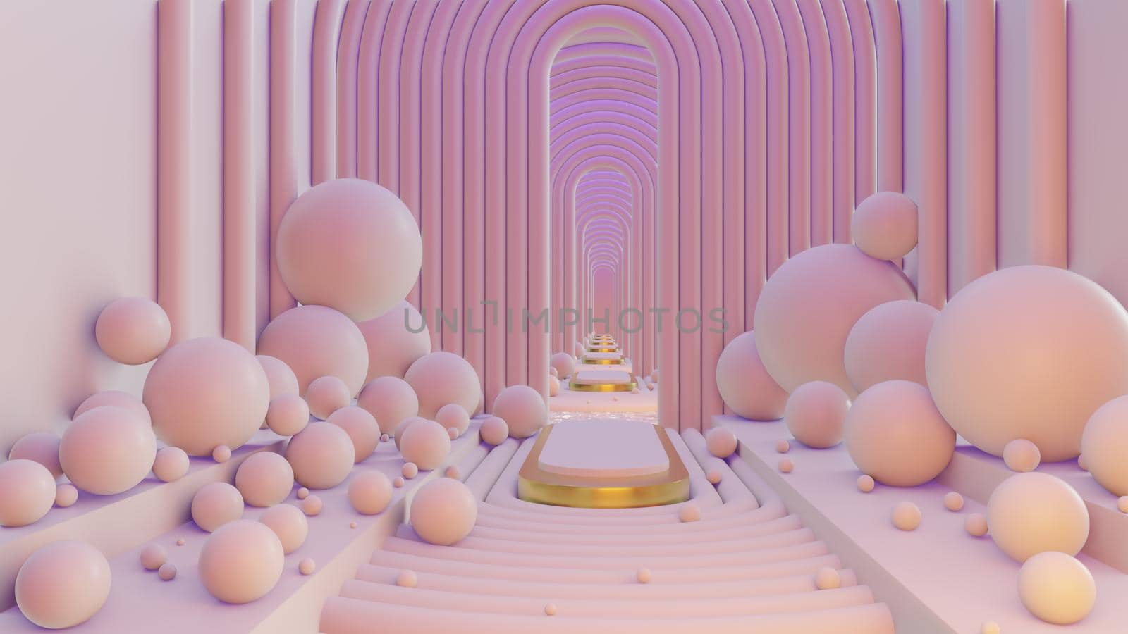 Abstract Scene Pastel Color With Geometry Tunnel by urzine