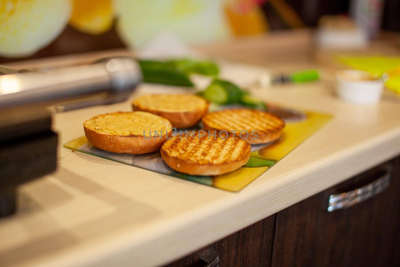 Making a sandwich in the kitchen at home.  by AnatoliiFoto