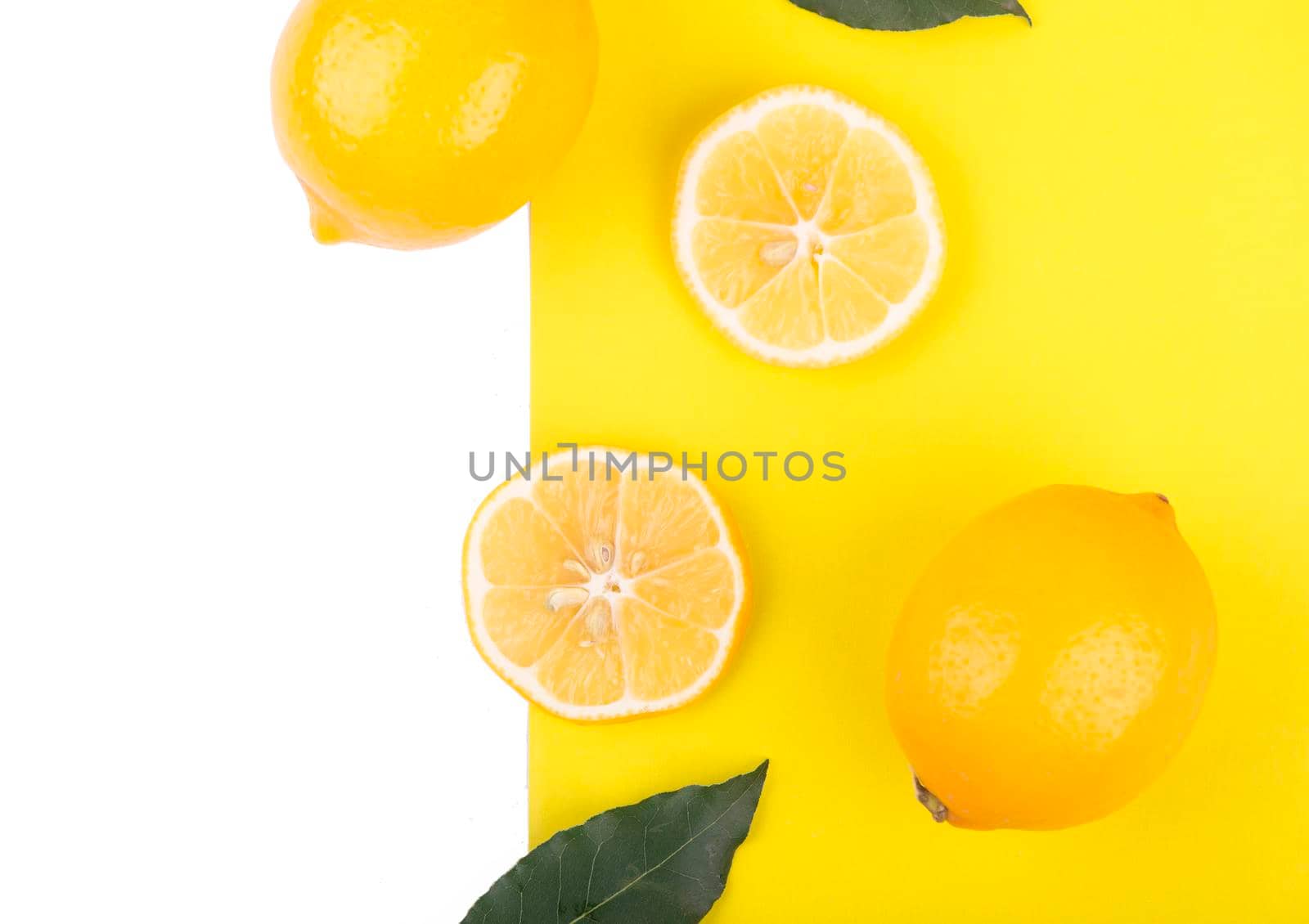 Creative layout made of lemon. Flat lay. by aprilphoto