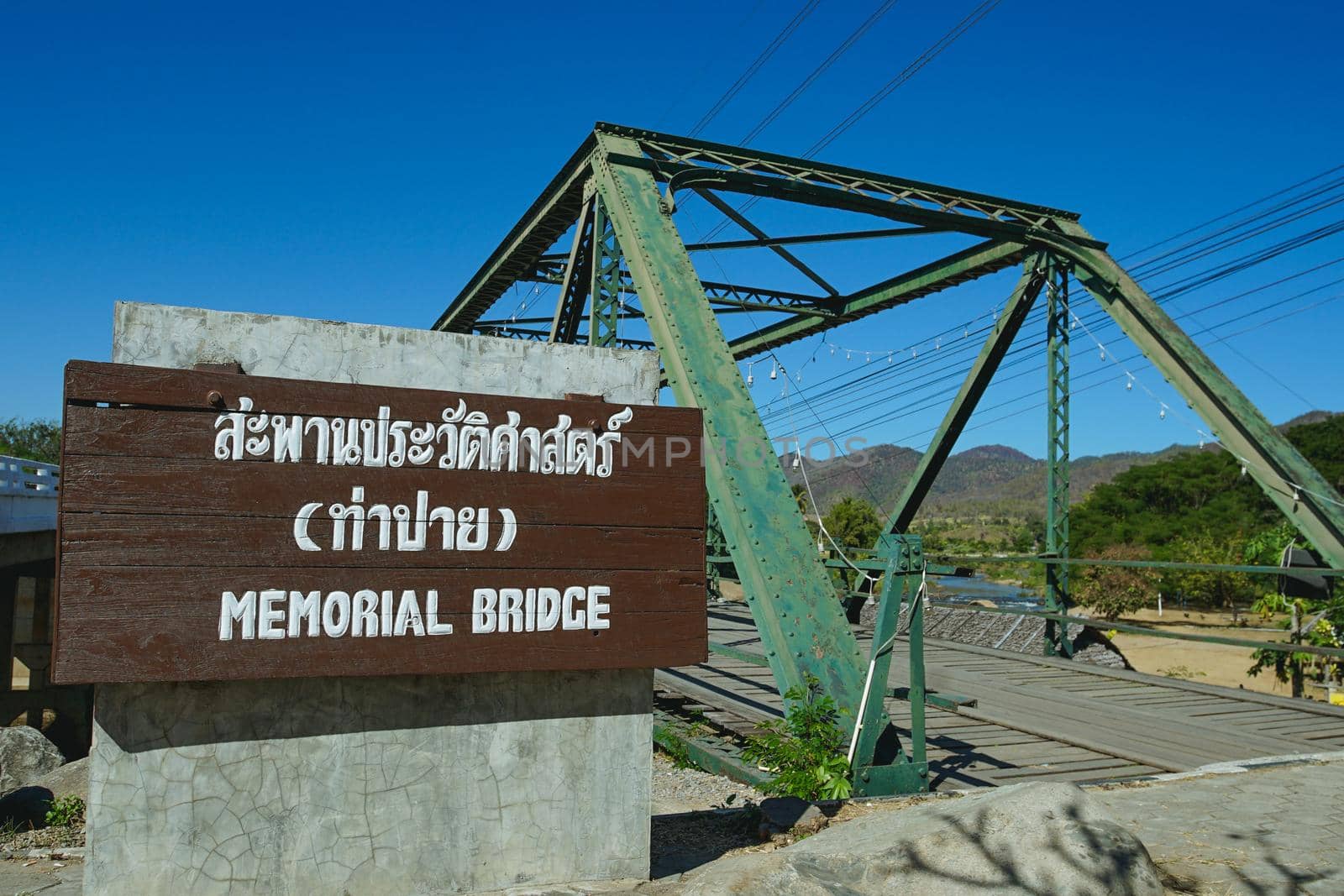 World War II Memorial Tha Pai Memorial Bridge in Pai, Mae Hong Son,Thailand. (Translation:Tha Pai Memorial Bridge)