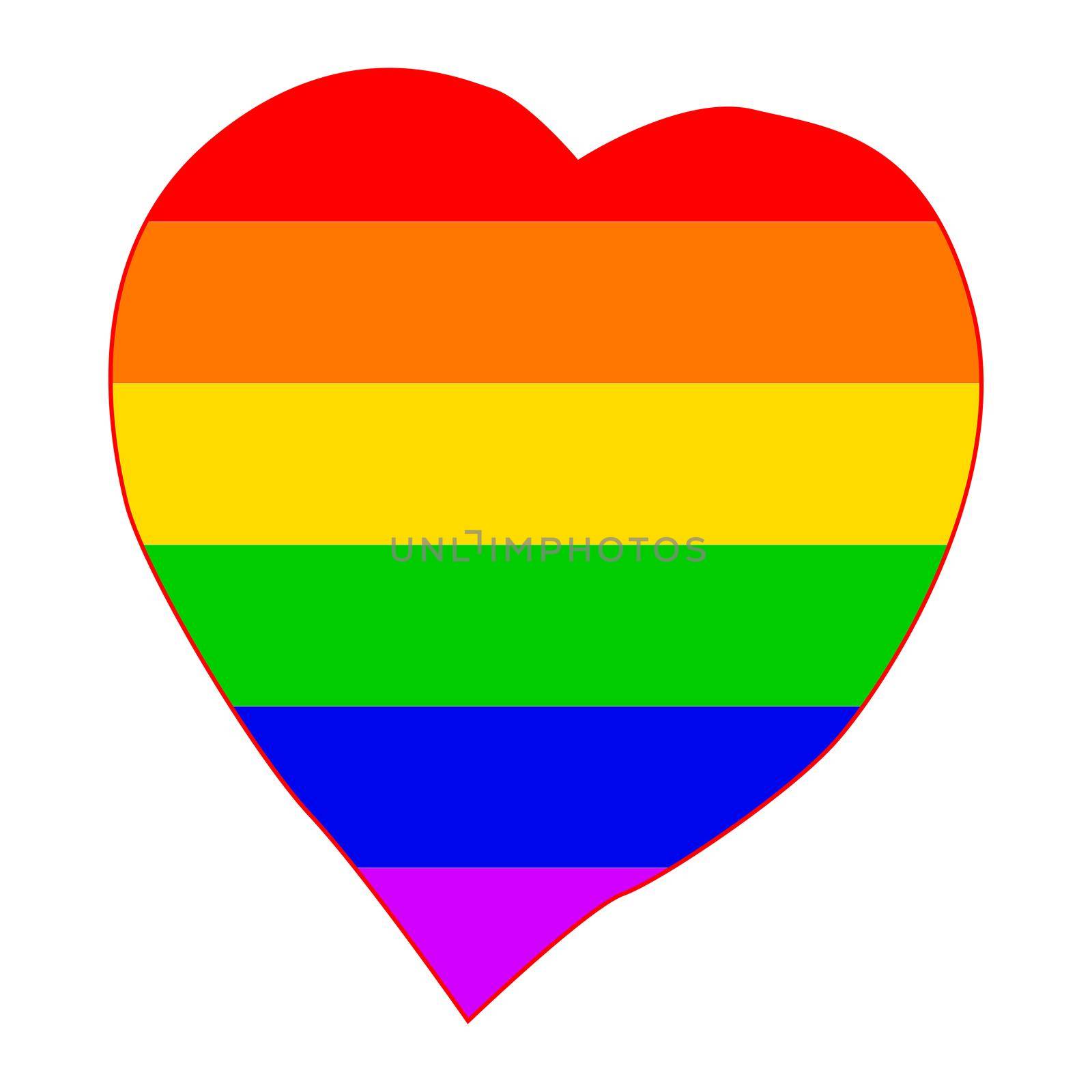 LGBT Rainbow Colors Heart by Bigalbaloo