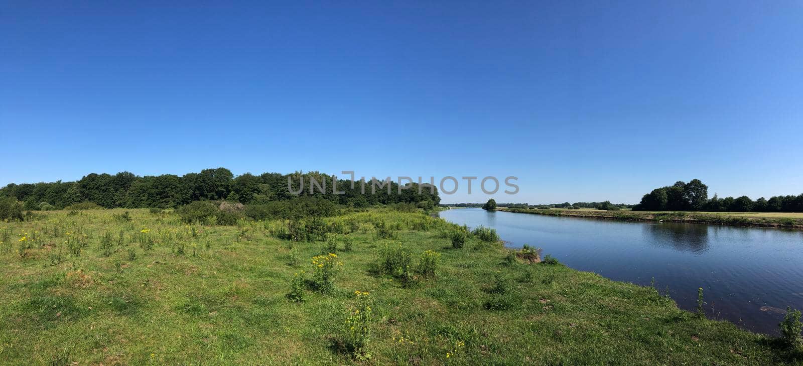 Panorama from the river Vecht around Beerze in Overijssel The Netherlands