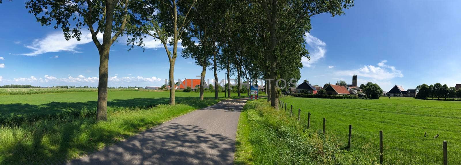 Panorama from the village Schraard in Friesland, The Netherlands