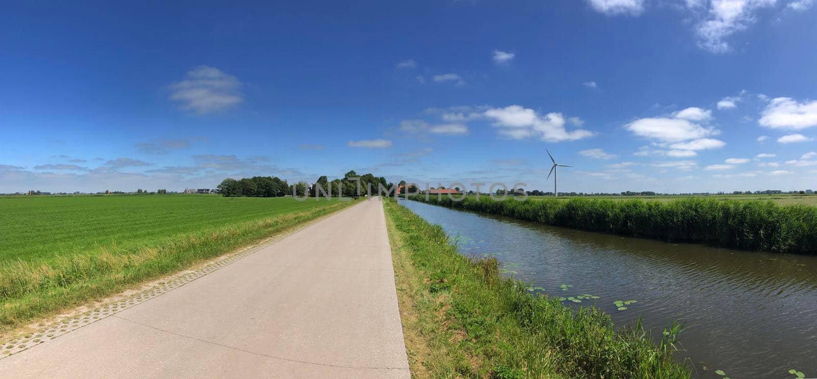 Panorama from a frisian landscape in The Netherlands