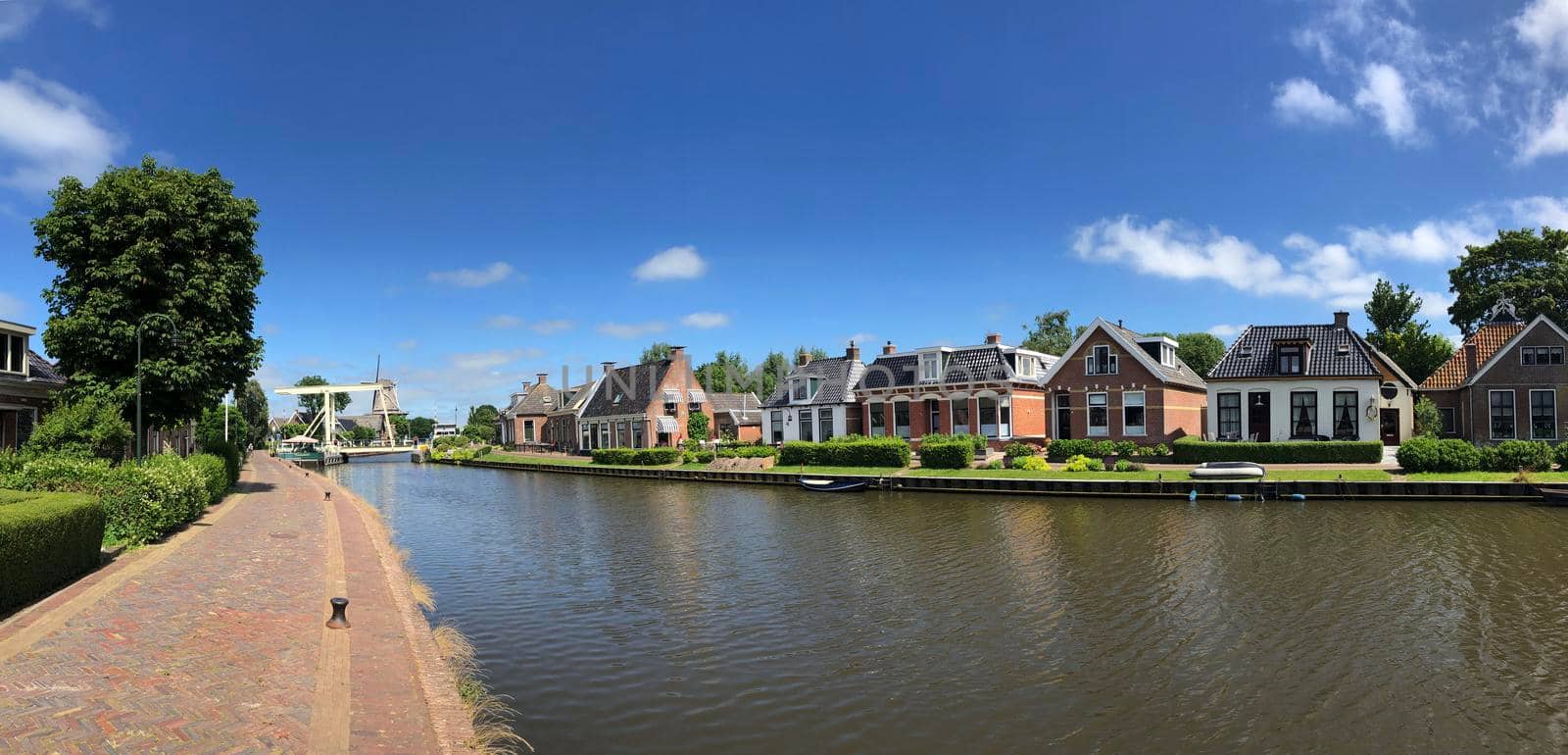 Panorama from the town Burdaard in Friesland The Netherlands