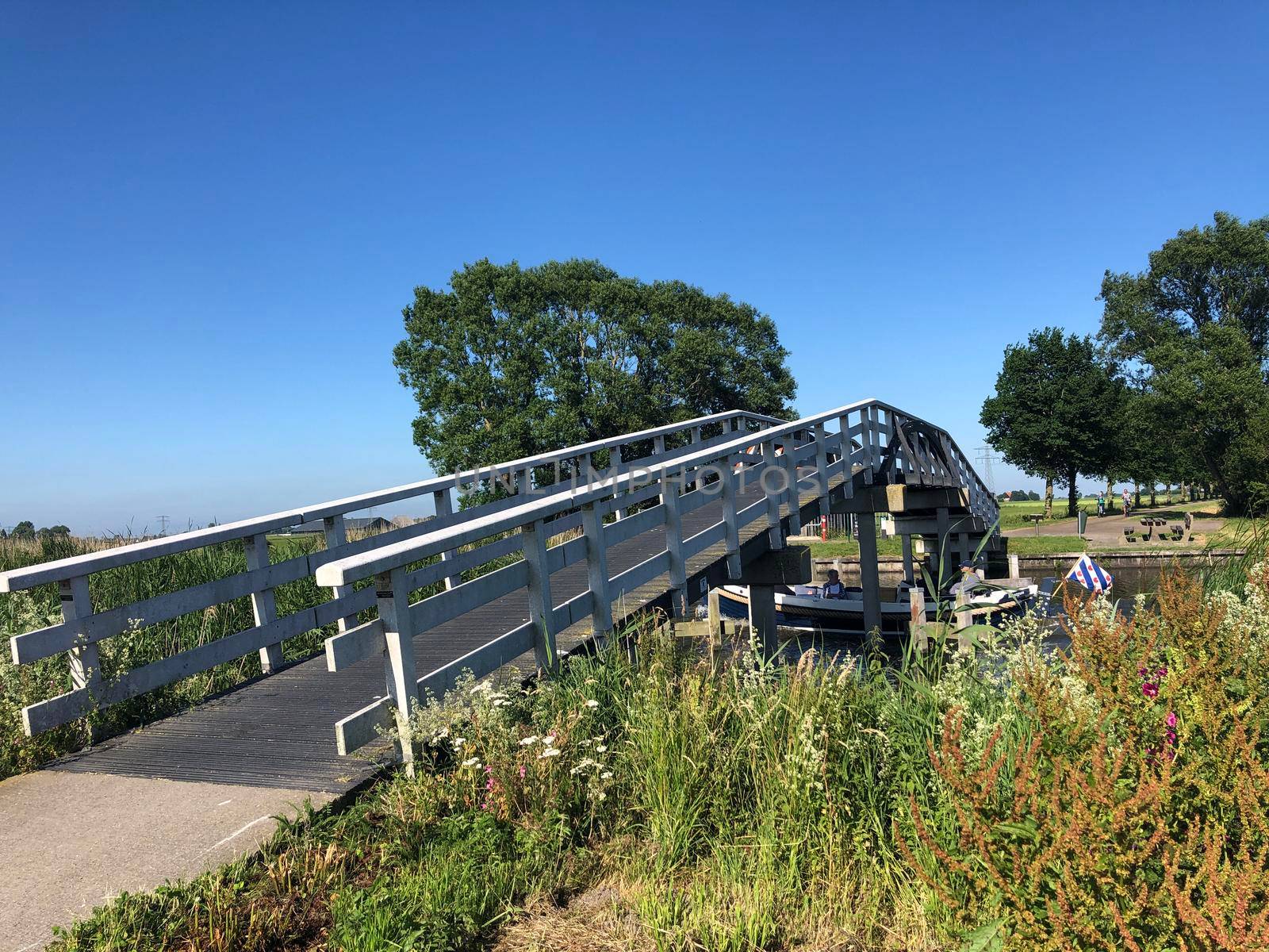 Bridge over a canal in Friesland, The Netherlands