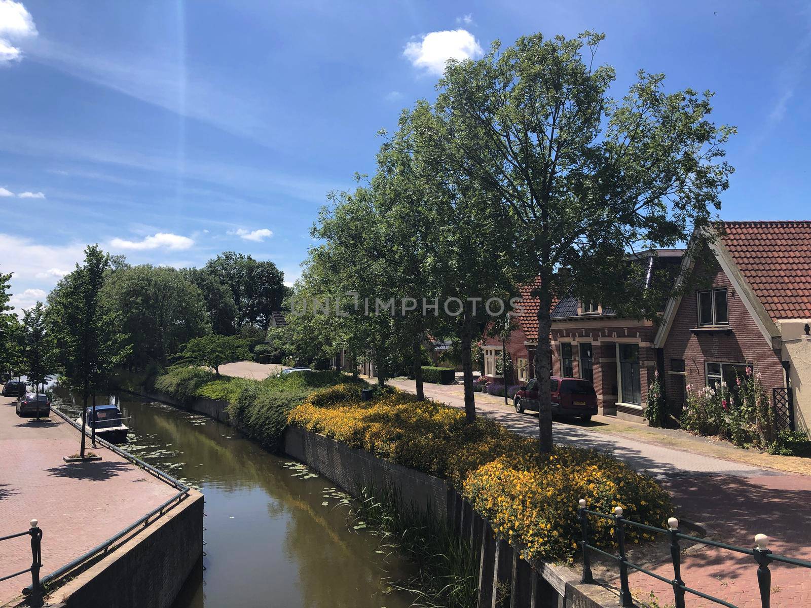 Canal in oudebildtzijl, Friesland The Netherlands