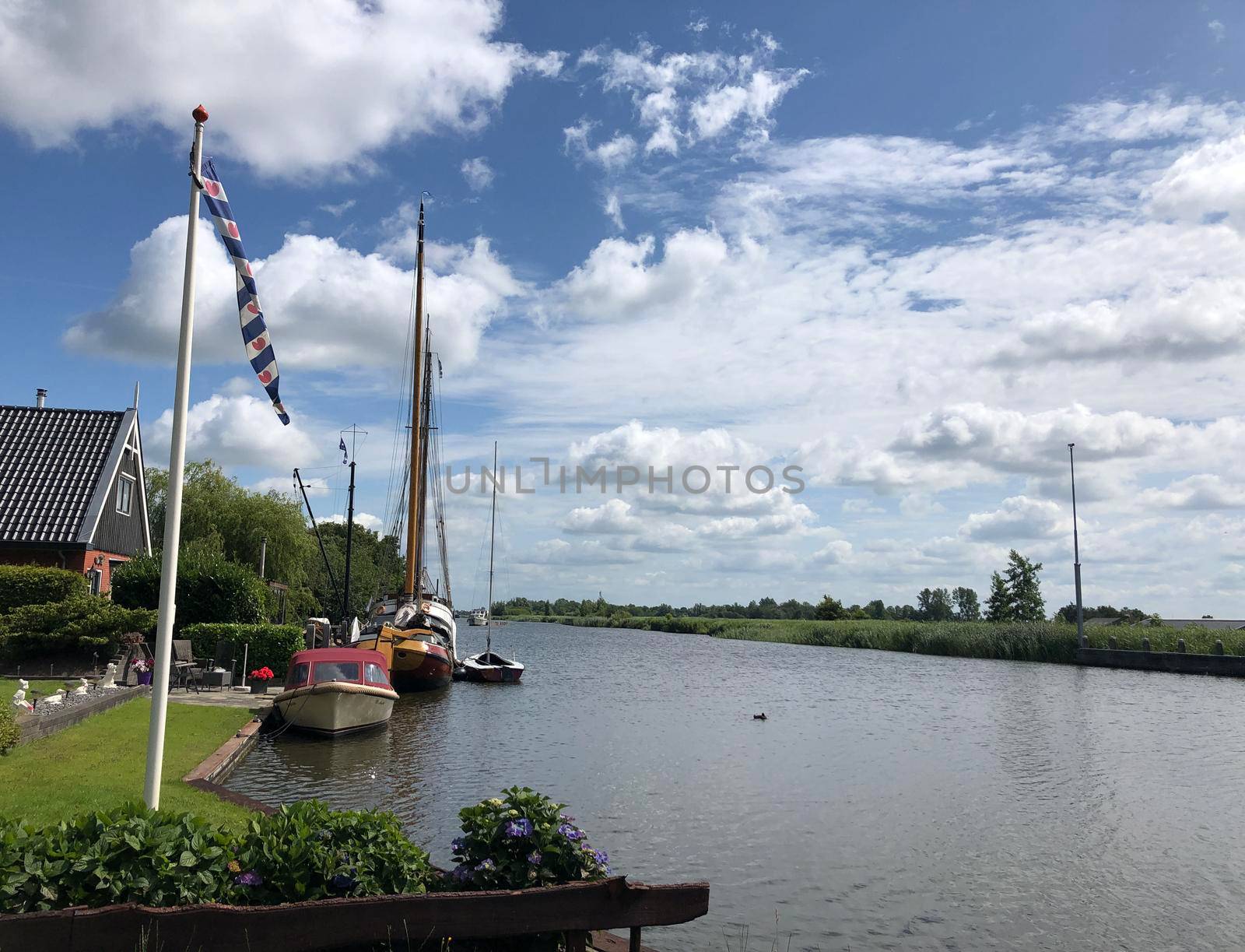 Canal in Warten, Friesland The Netherlands