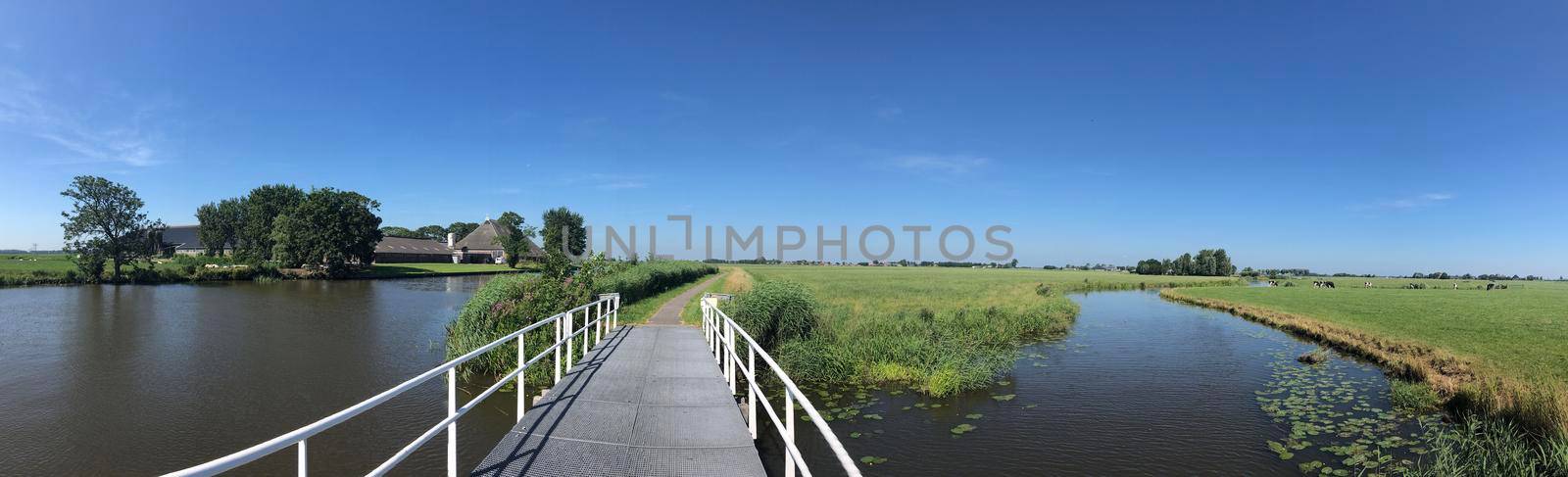 Bridge over a canal in Friesland, The Netherlands