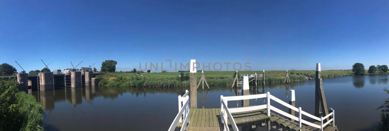 Sea lock in Dokkumer Nije Silen, Friesland The Netherlands