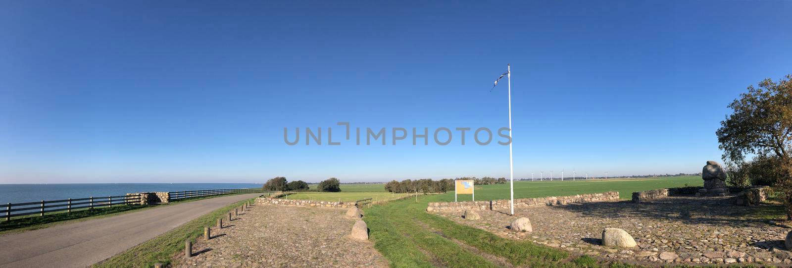 Panorama from around Rode Klif in Warns Friesland The Netherlands