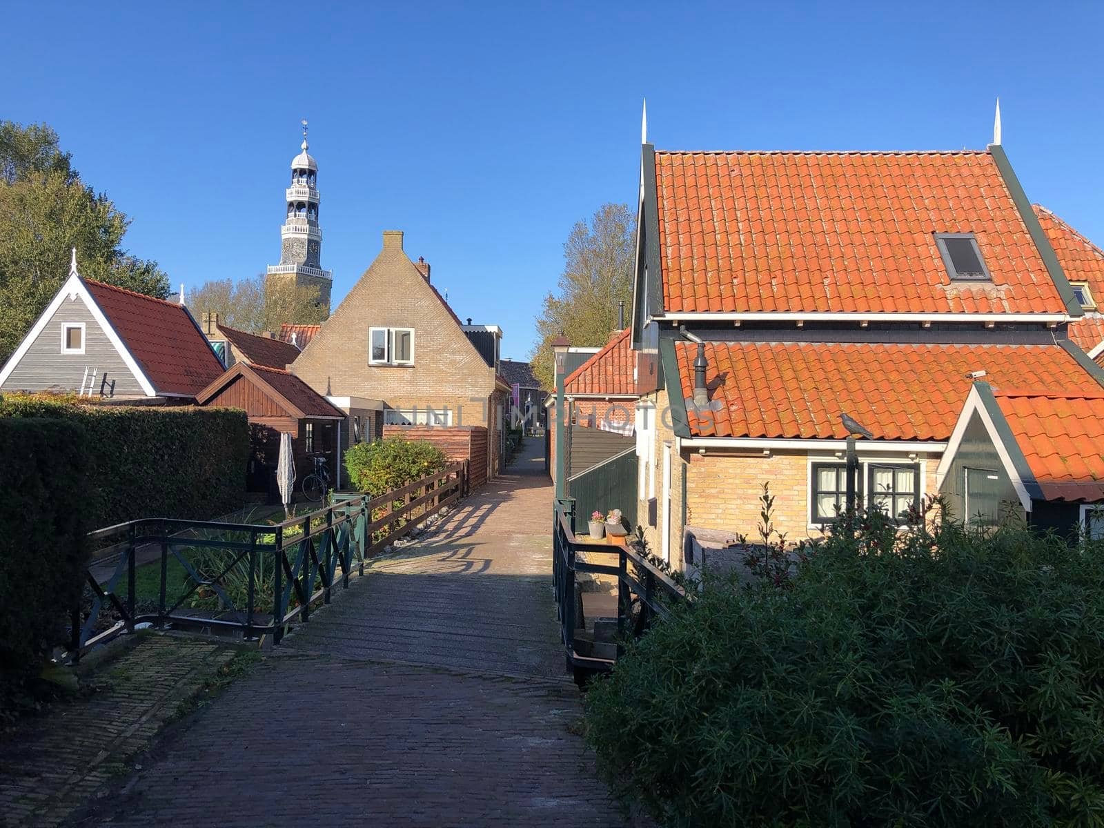 Old town of Hindeloopen during autumn by traveltelly