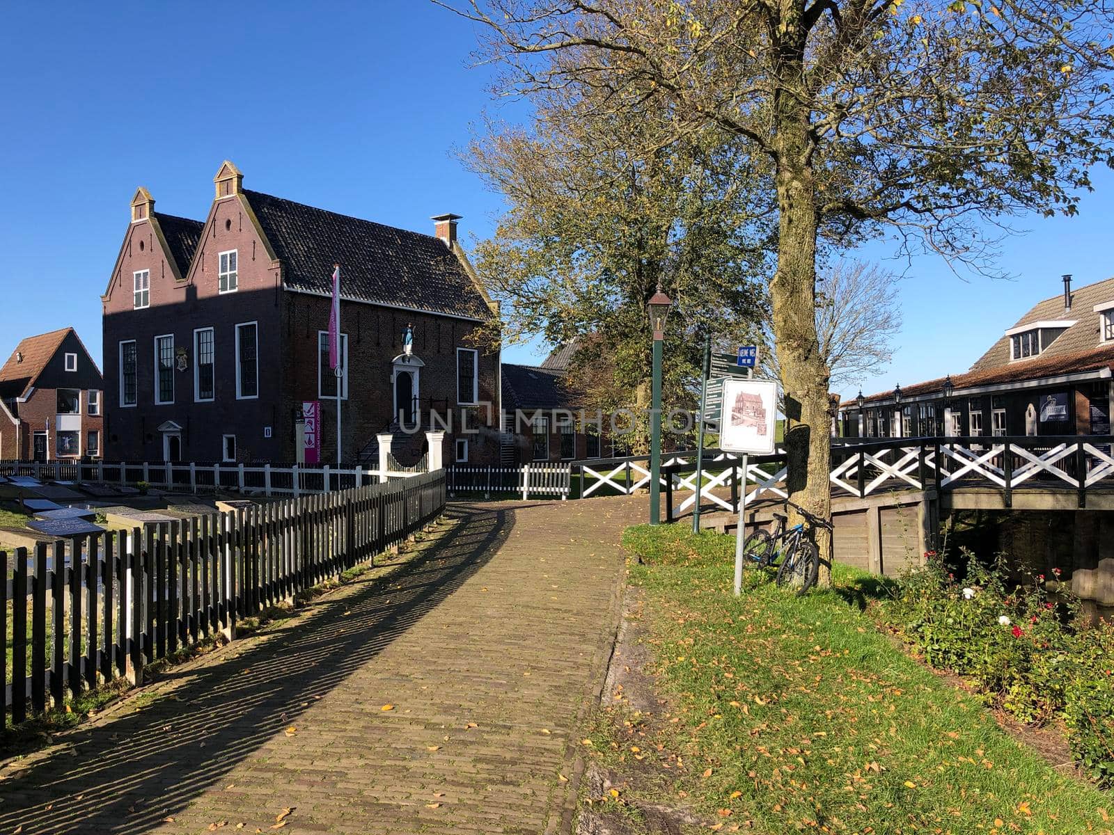 Old town of Hindeloopen during autumn by traveltelly