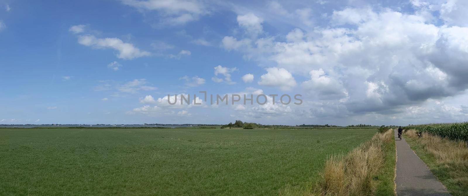 Cycling around Morra lake in Friesland The Netherlands