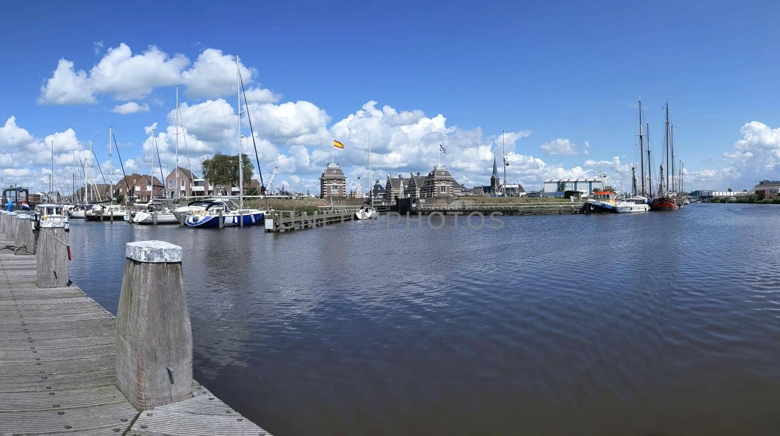 Canal lock in Lemmer, Friesland The Netherlands