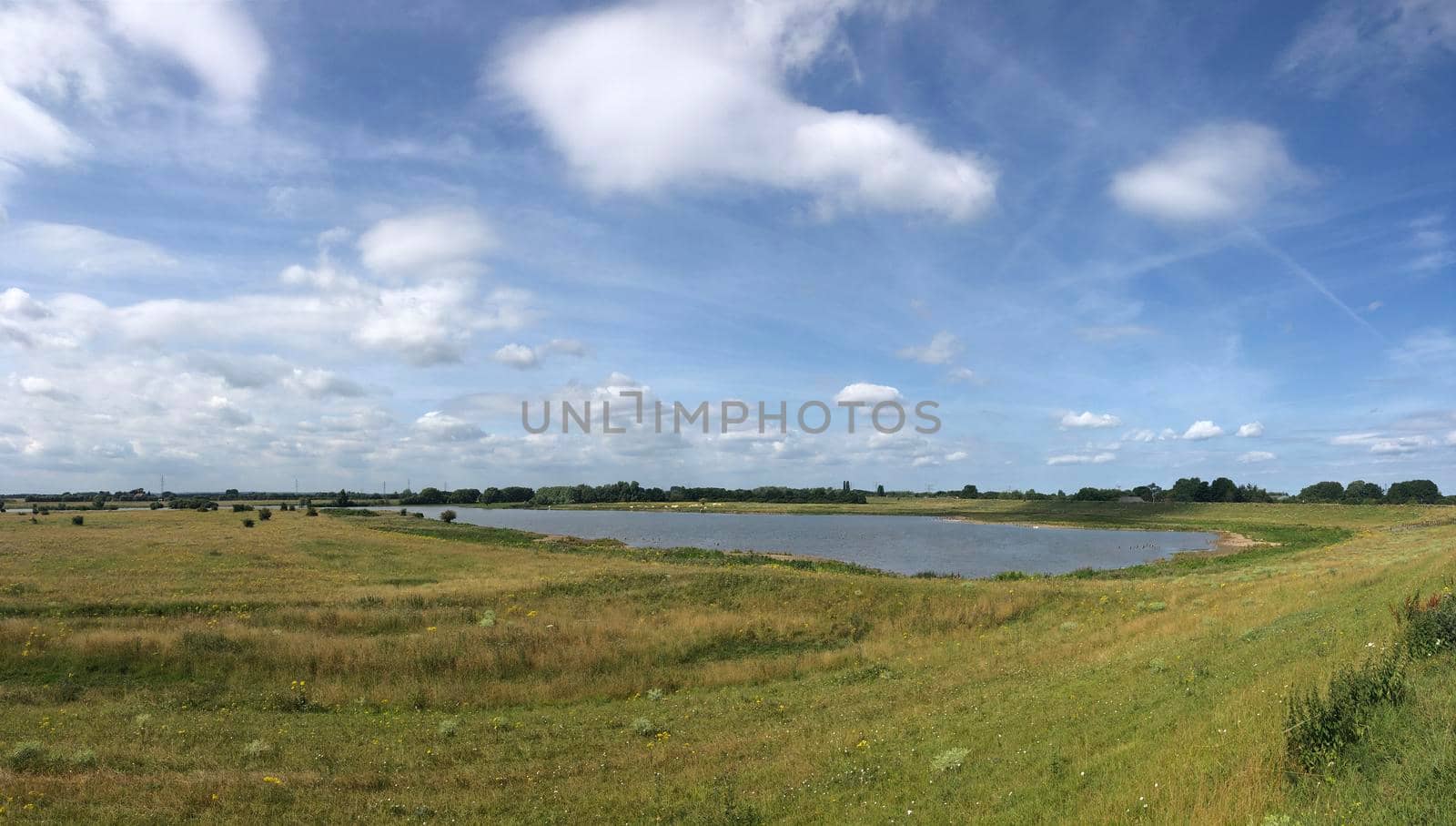 Panorama from a landscape around Groessen in The Netherlands