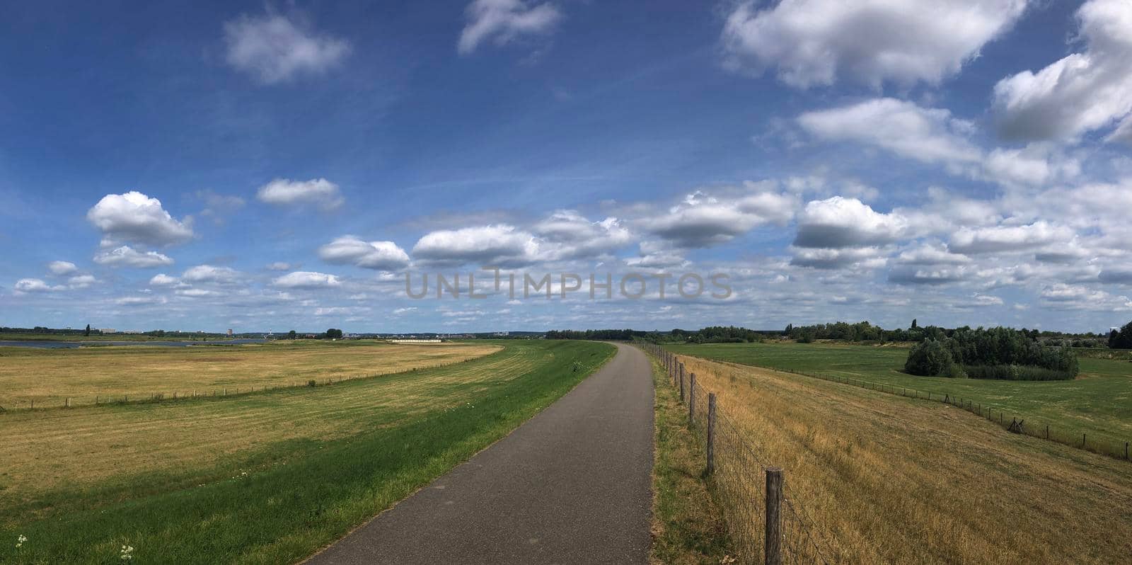 Panorama from a dike around Westervoort in The Netherlands