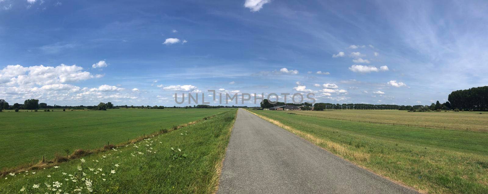 Scenery panoramic around Bronkhorst in The Netherlands