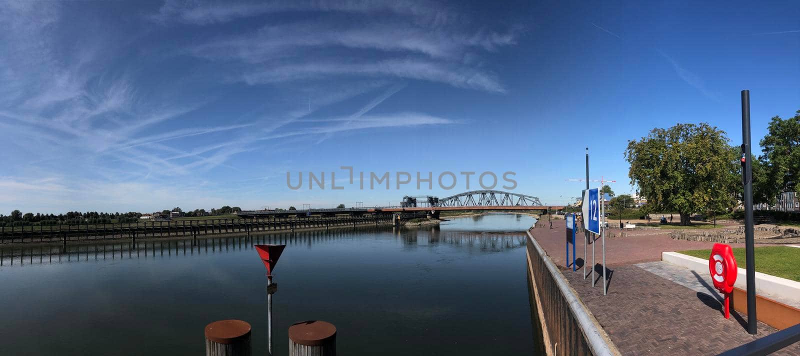 Panorama from the IJssel river in Zutphen, Gelderland The Netherlands