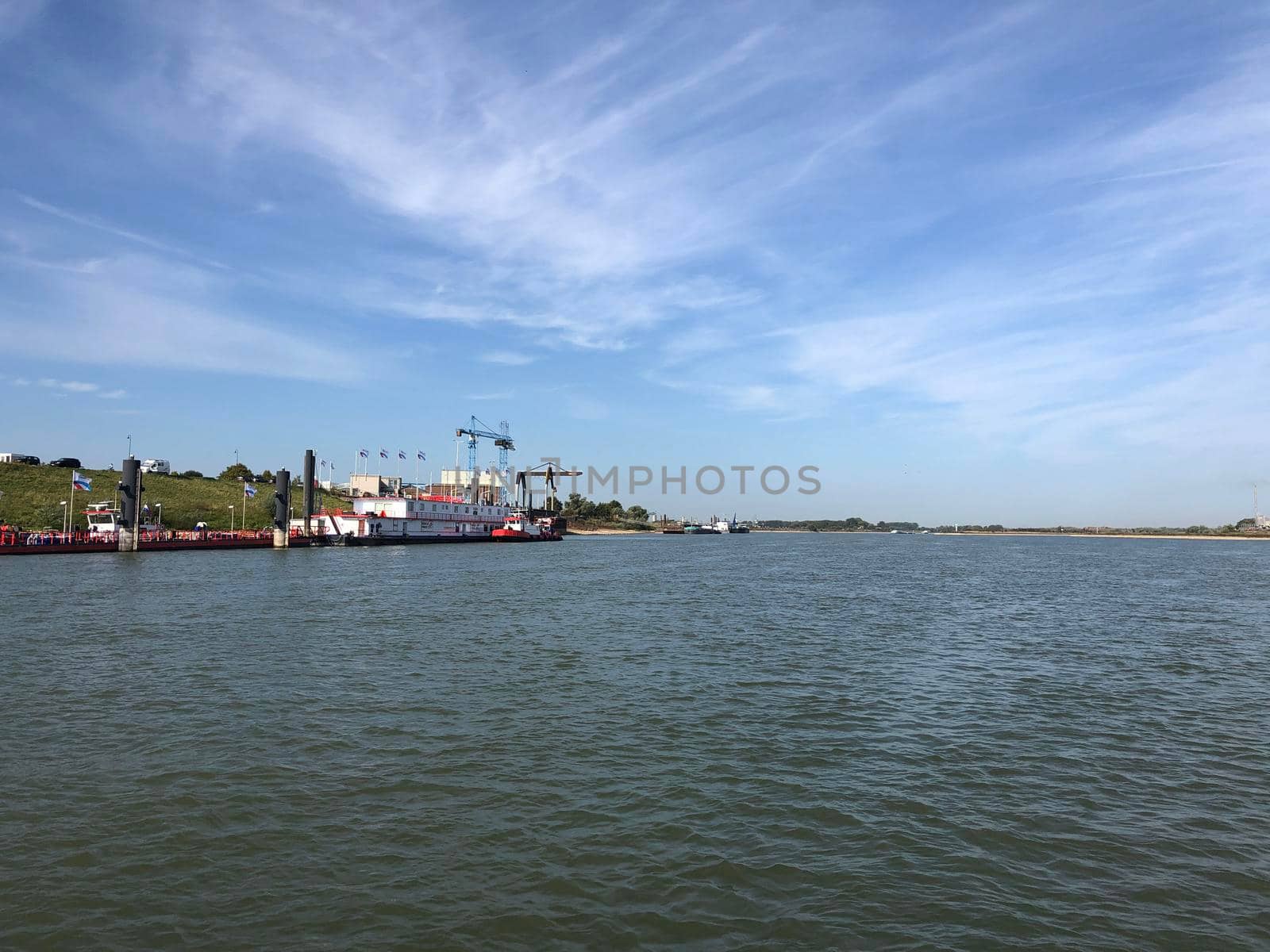 View from the ferry between Millingen aan de Rijn - Pannerden in The Netherlands