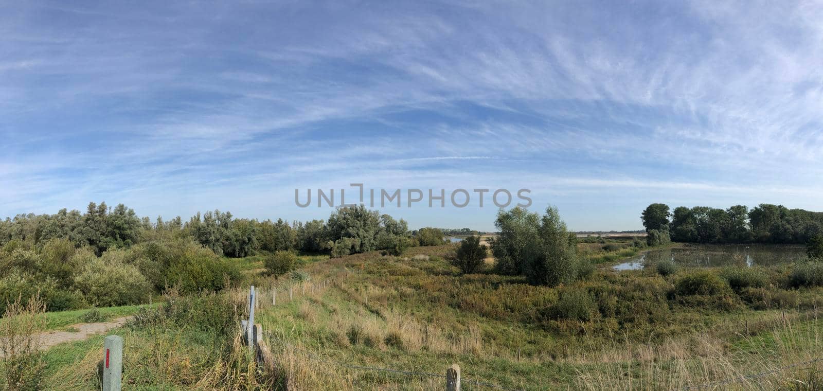 Panoramic nature landscape around Kekerdom in Gelderland The Netherlands