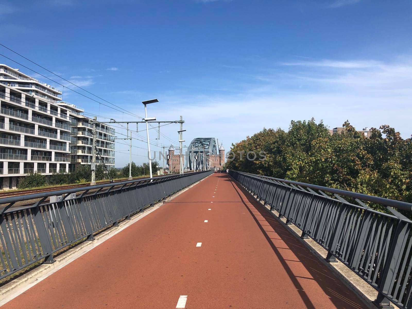 The railway bridge over the Waal river in Nijmegen, Gelderland The Netherlands