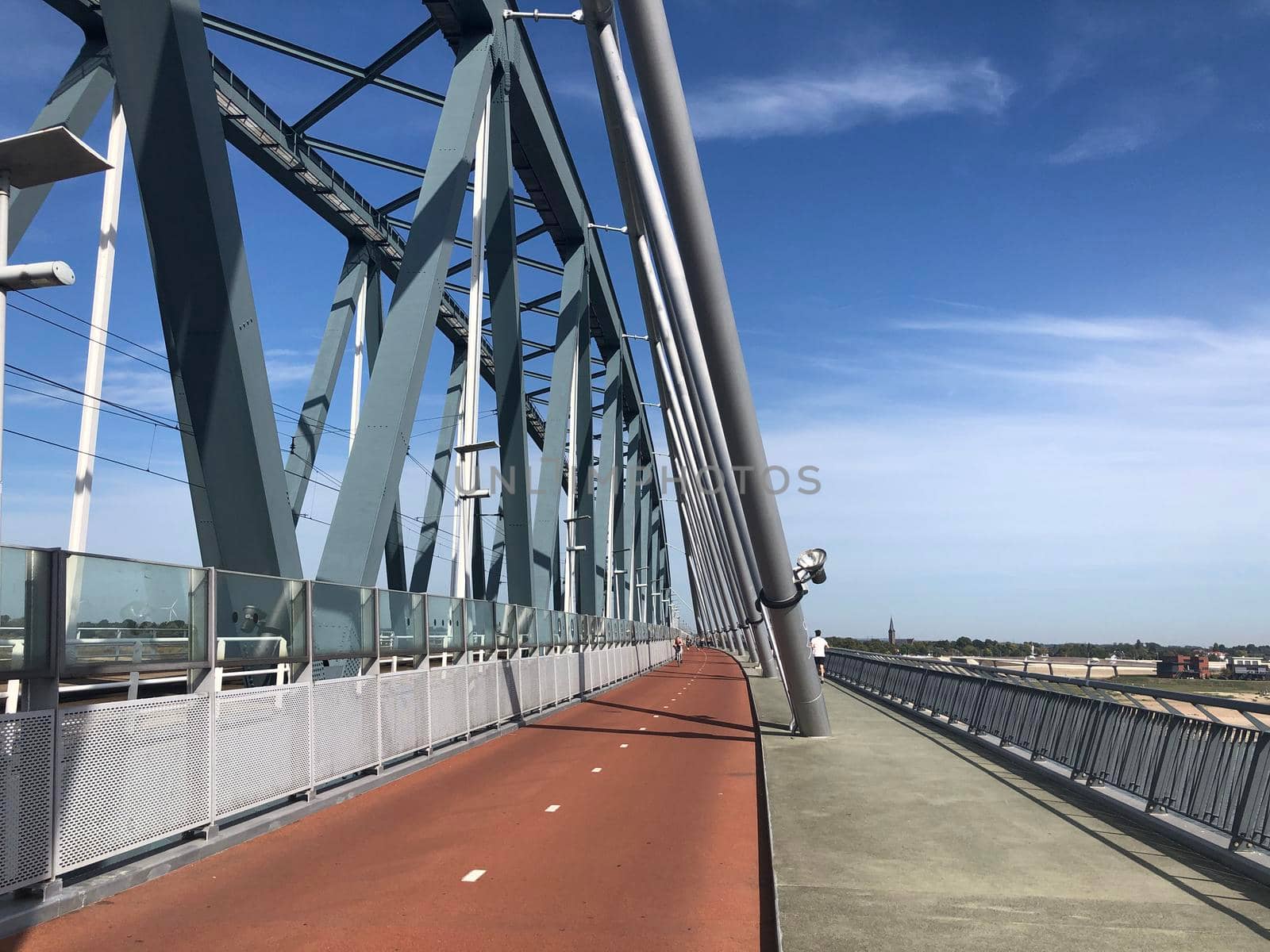 The railway bridge over the Waal river in Nijmegen, Gelderland The Netherlands