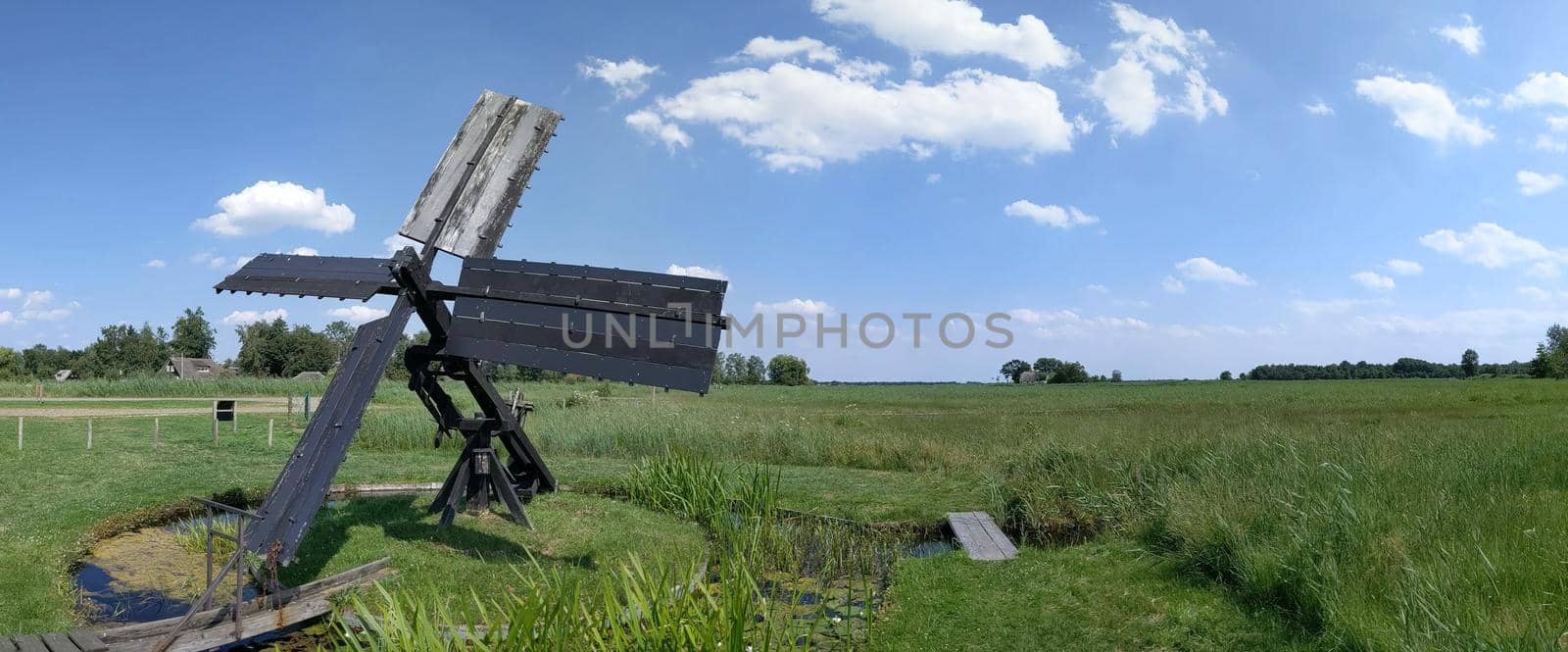 Old wooden windmill monument in Kalenberg The Netherlands 