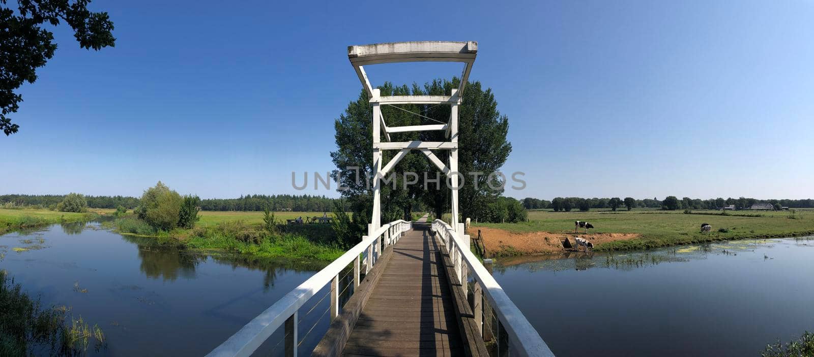 Bridge over the river (Beneden Regge) around Ommen, Overijssel The Netherlands