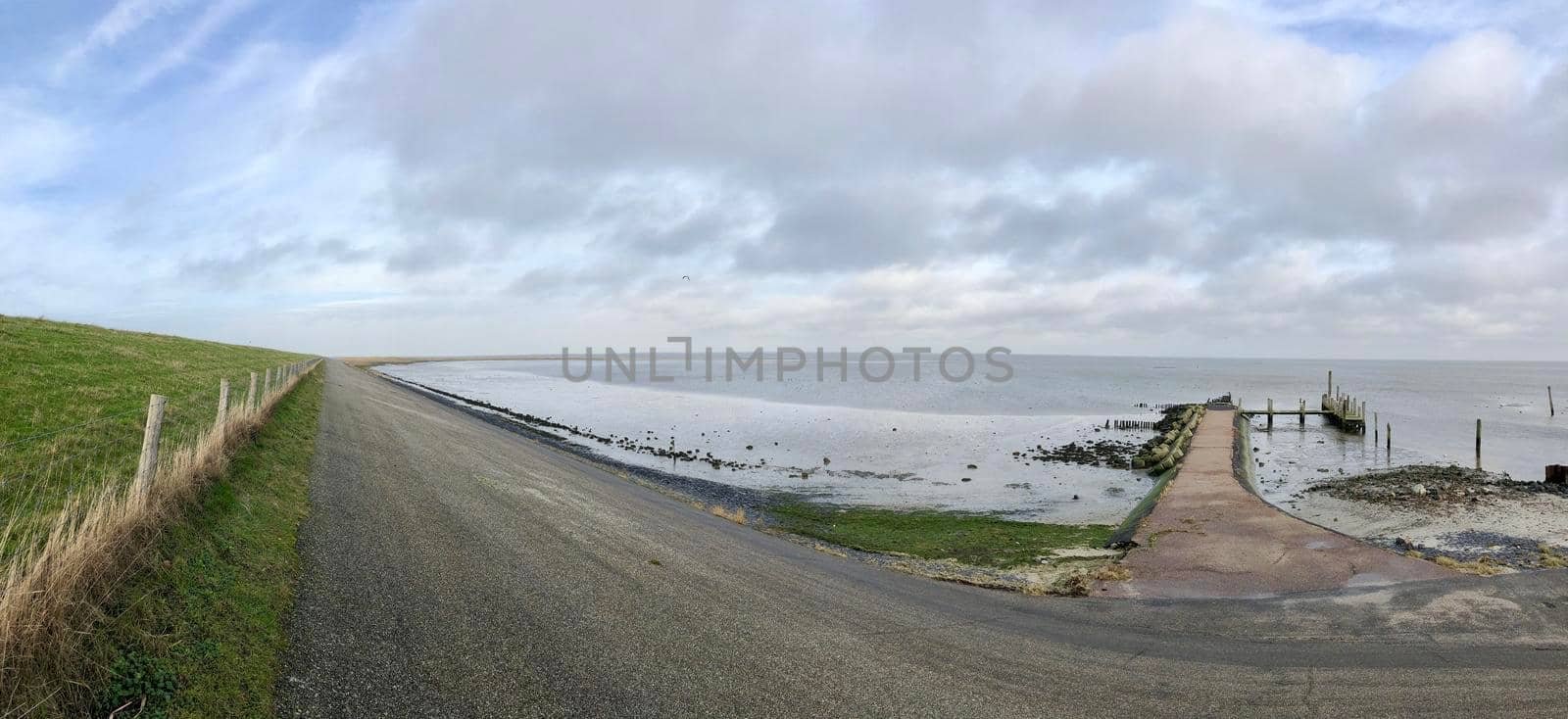 Panorama from a dike around Texel island in The Netherlands