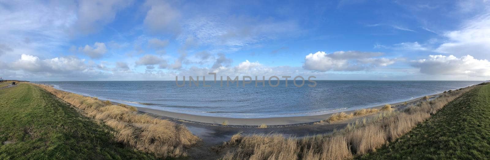 Panorama from the coast around Texel in The Netherlands