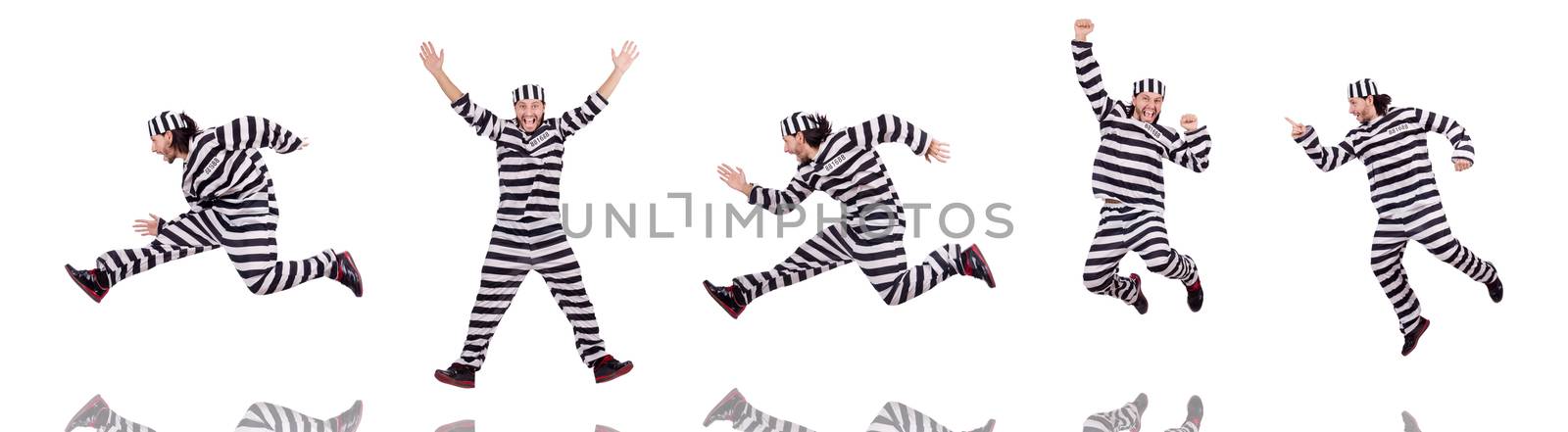 Prison inmate isolated on the white background by Elnur