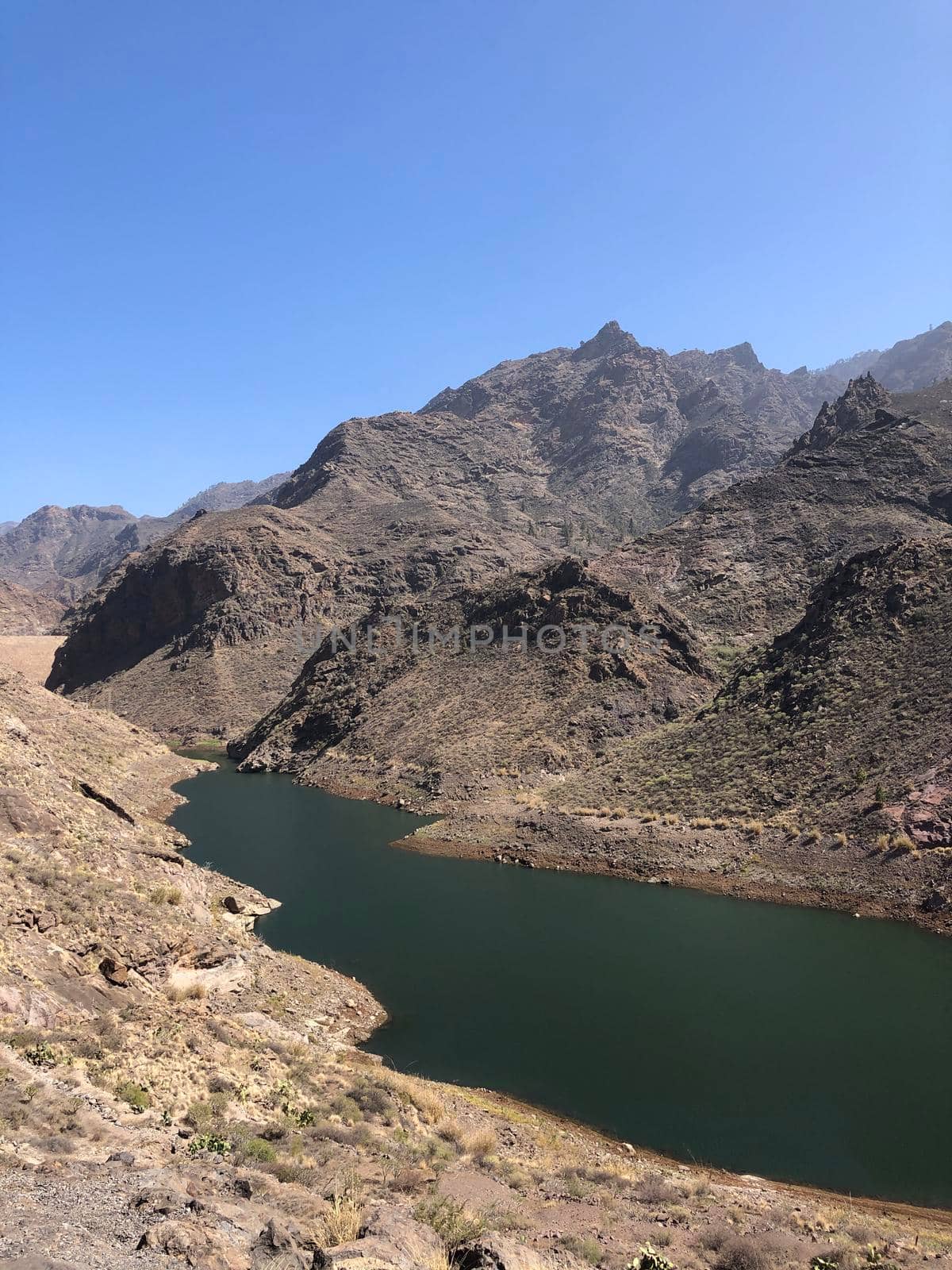 Presa Caidero de la Niña lake on Gran Canaria island