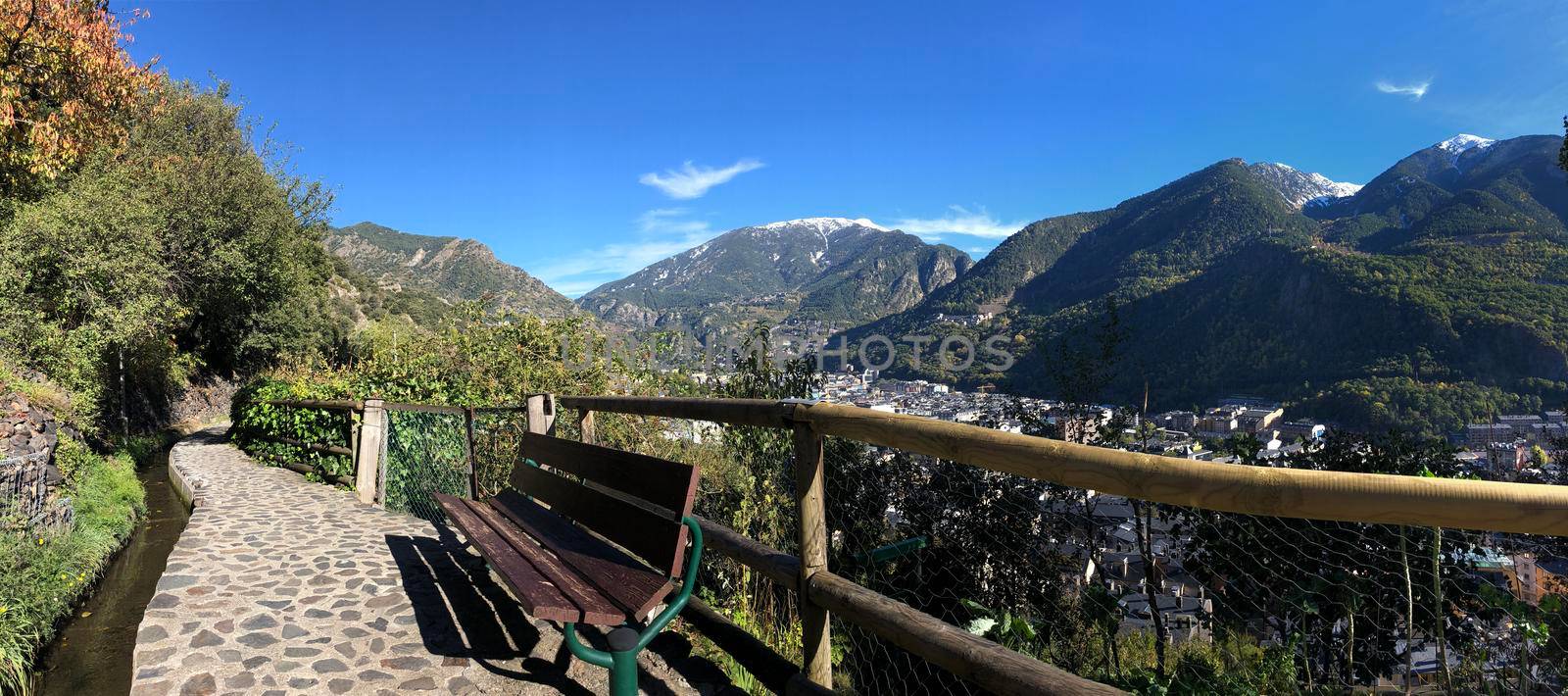 Panorama from a path on the mountains around Andorra la Vella