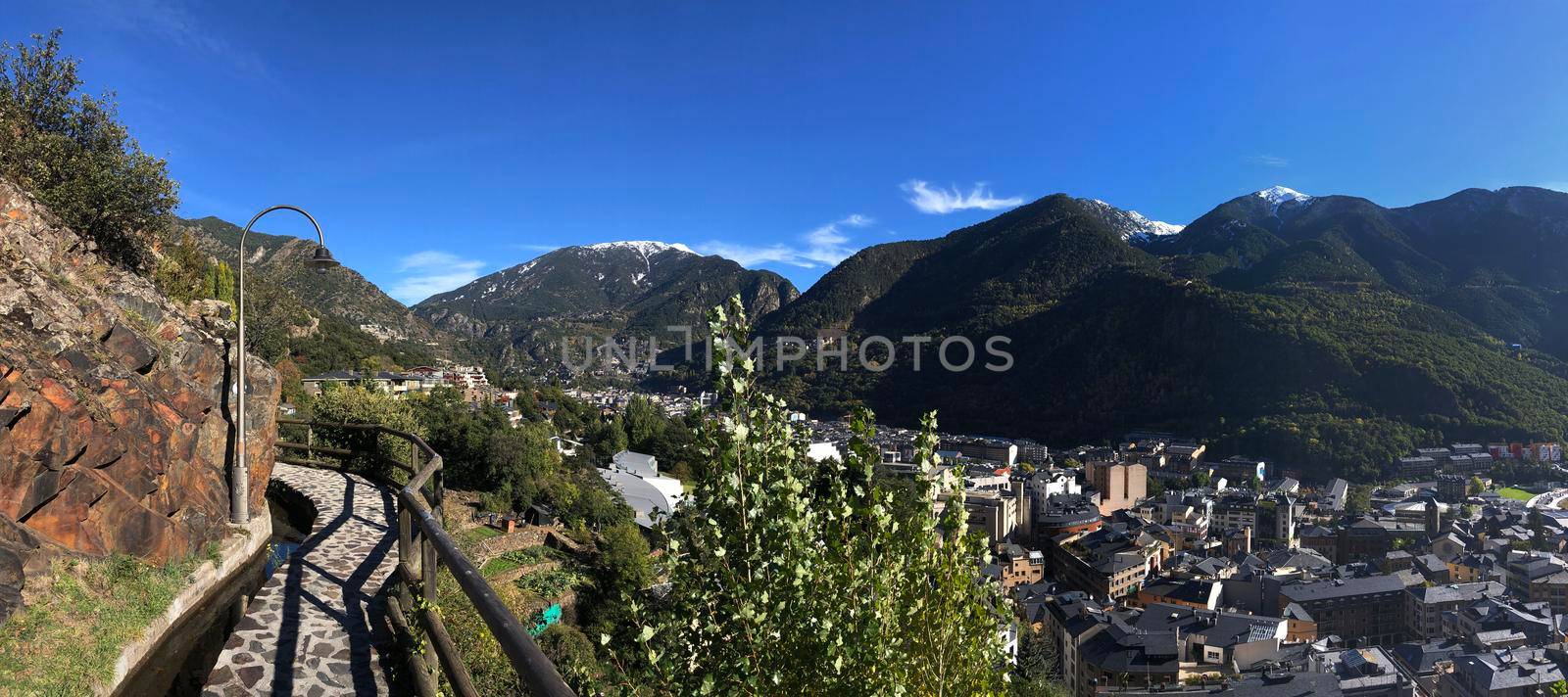 Panorama from a path on the mountains around Andorra la Vella