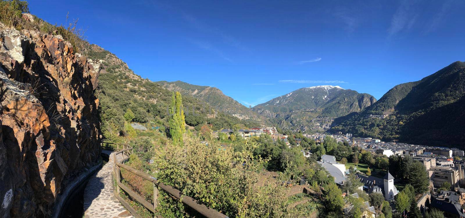 Panorama from a path on the mountains around Andorra la Vella