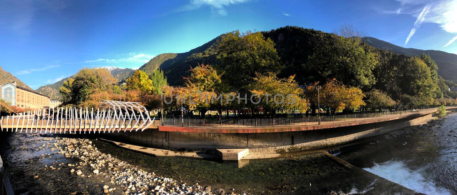 Panorama from autumn in Andorra la Vella 