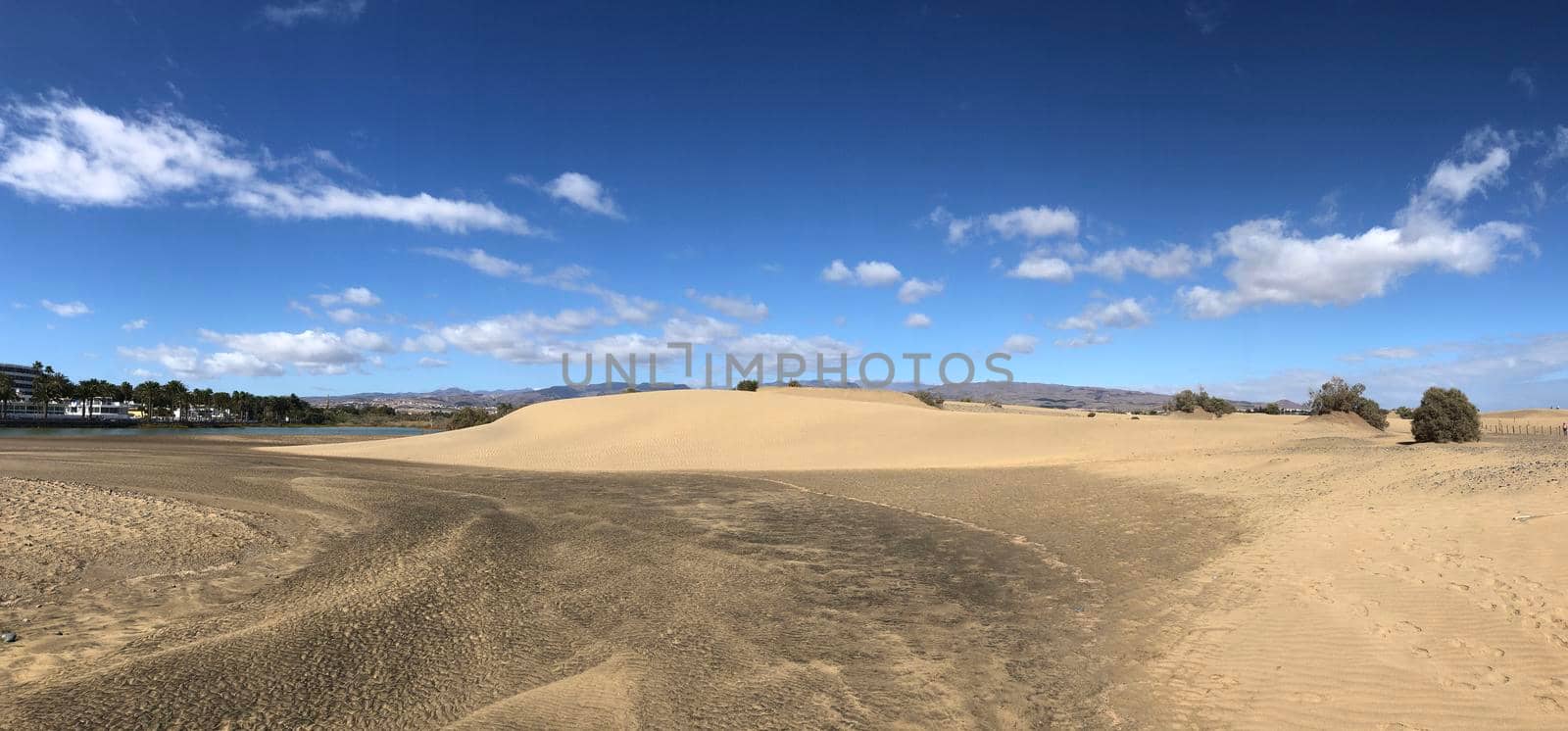 Panorama from the sand dunes of Maspalomas  by traveltelly