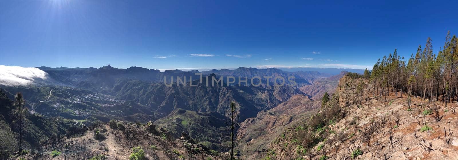 Panoramic scenery around Artenara in Gran Canaria