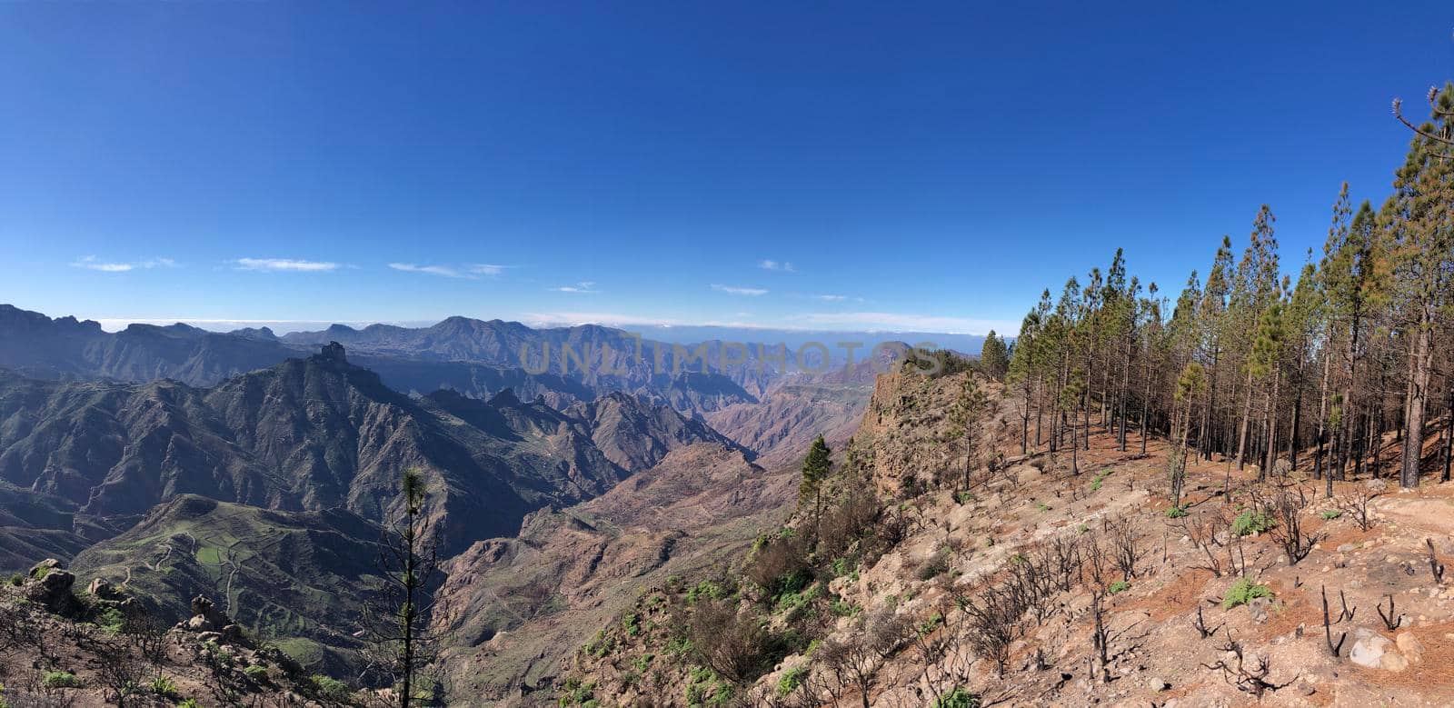 Panoramic scenery around Artenara in Gran Canaria