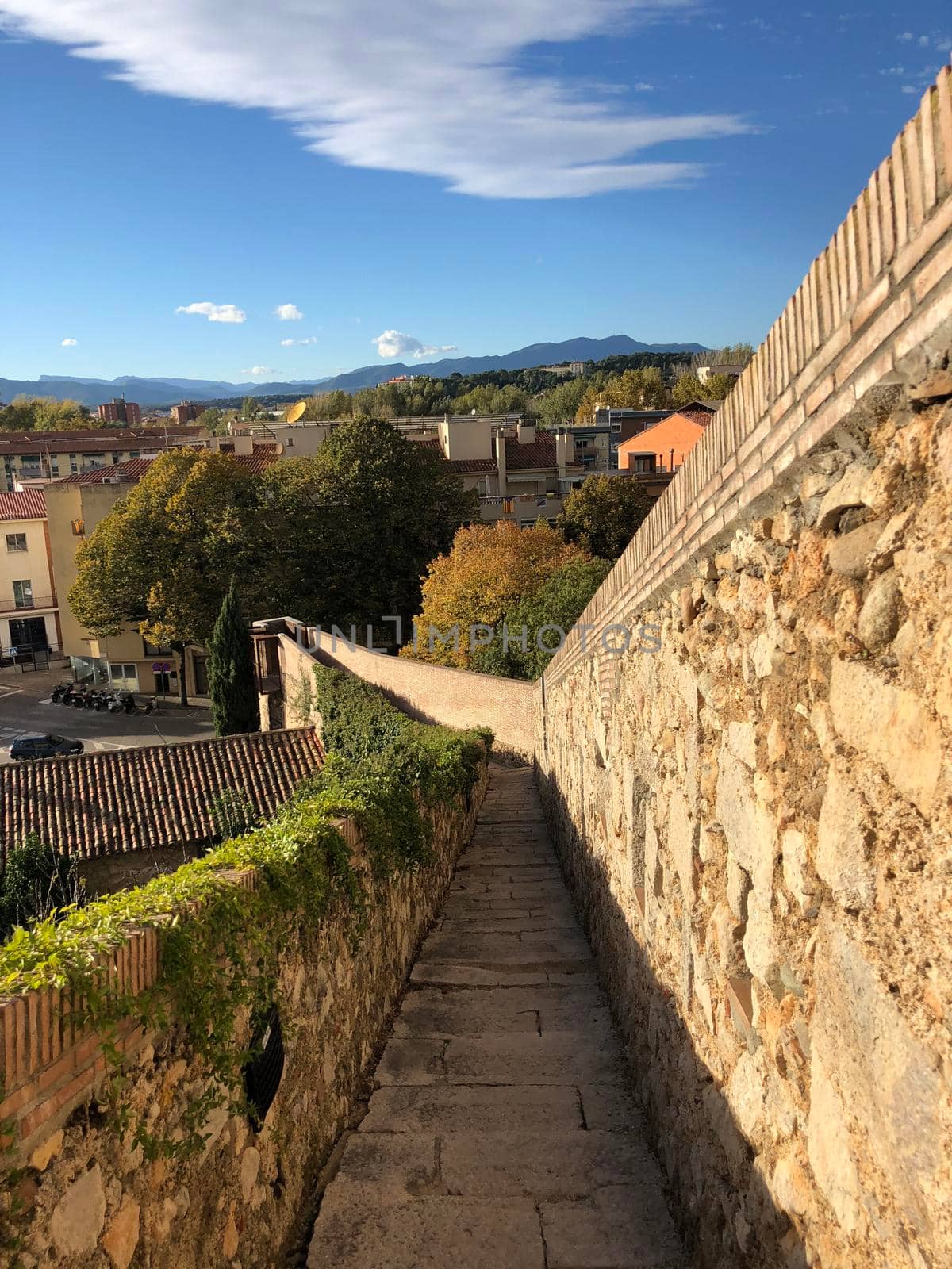 City wall in Girona, Spain