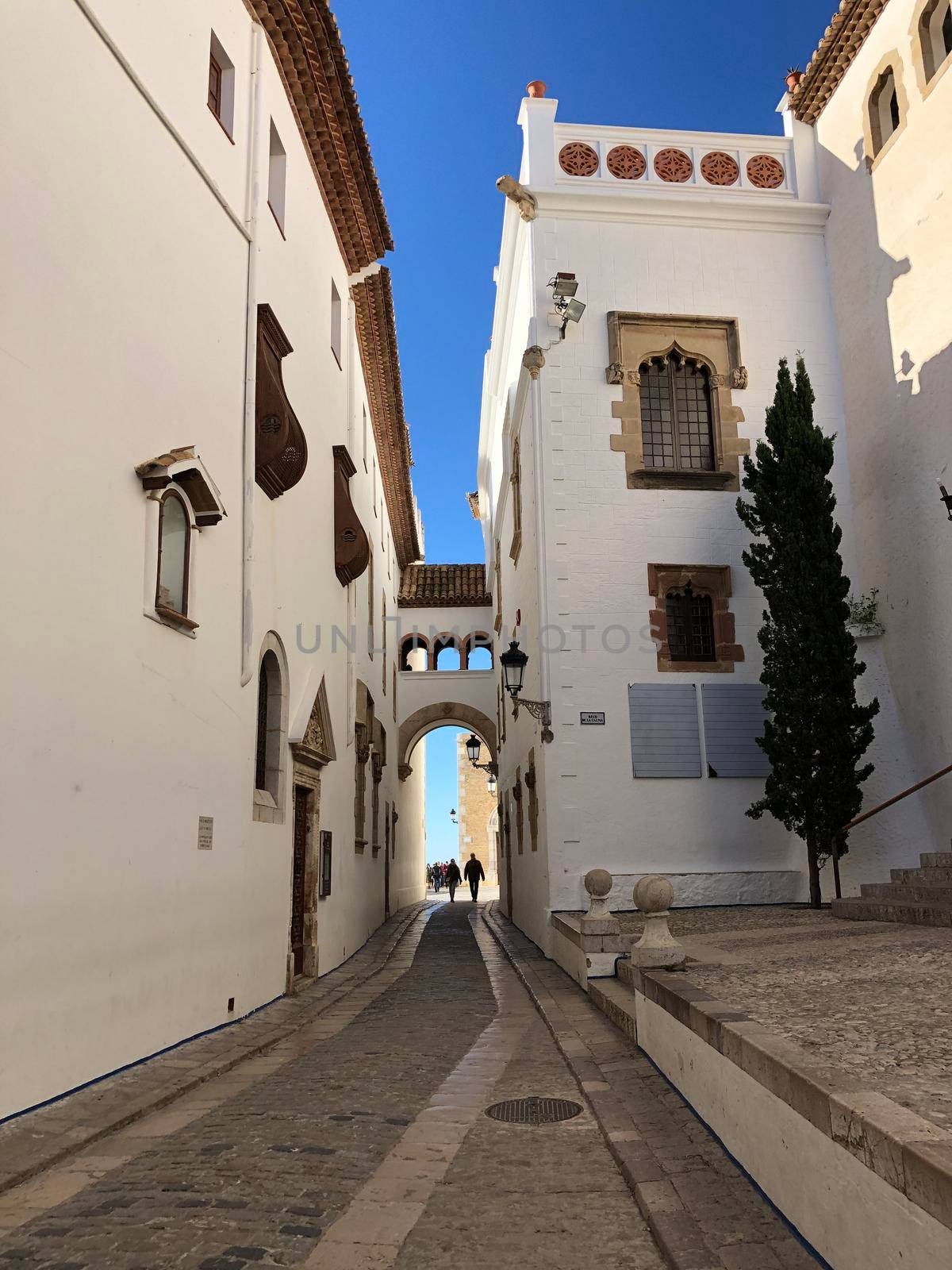 Street around the Museu del Cau Ferrat in Sitges, Spain