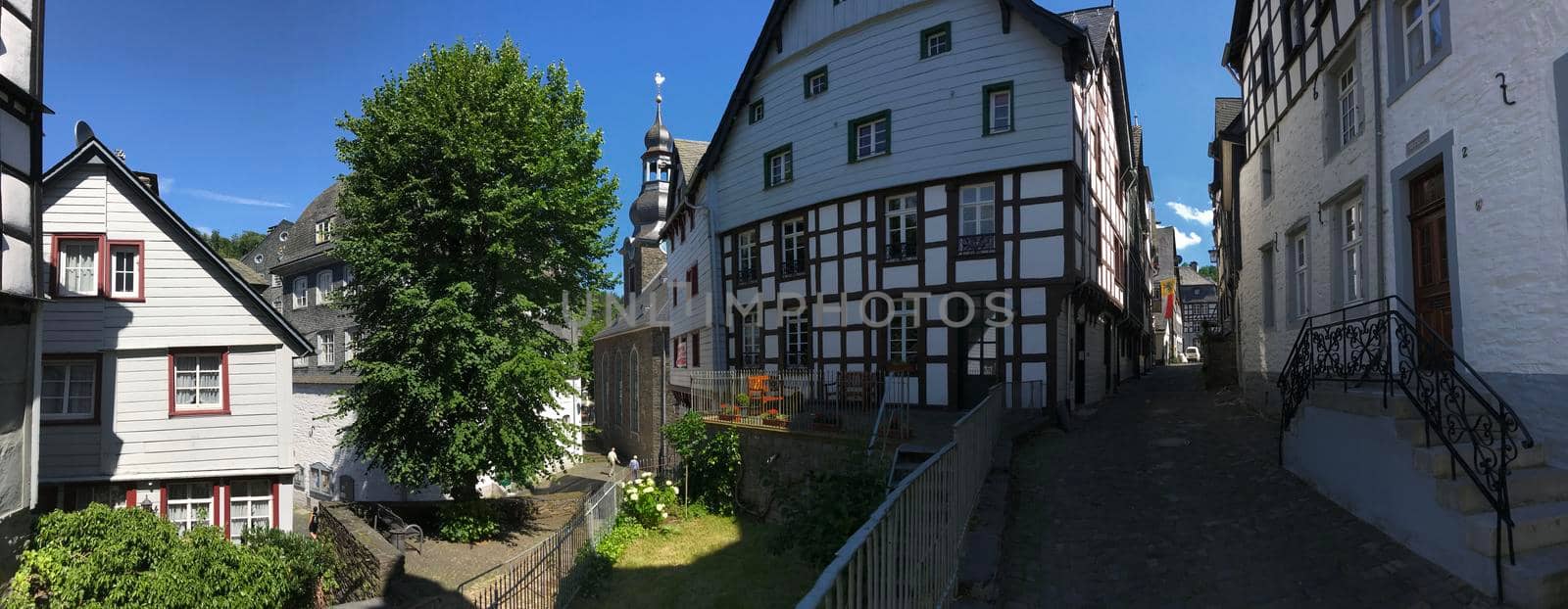 Panorama from Timberframe houses in Monschau Germany