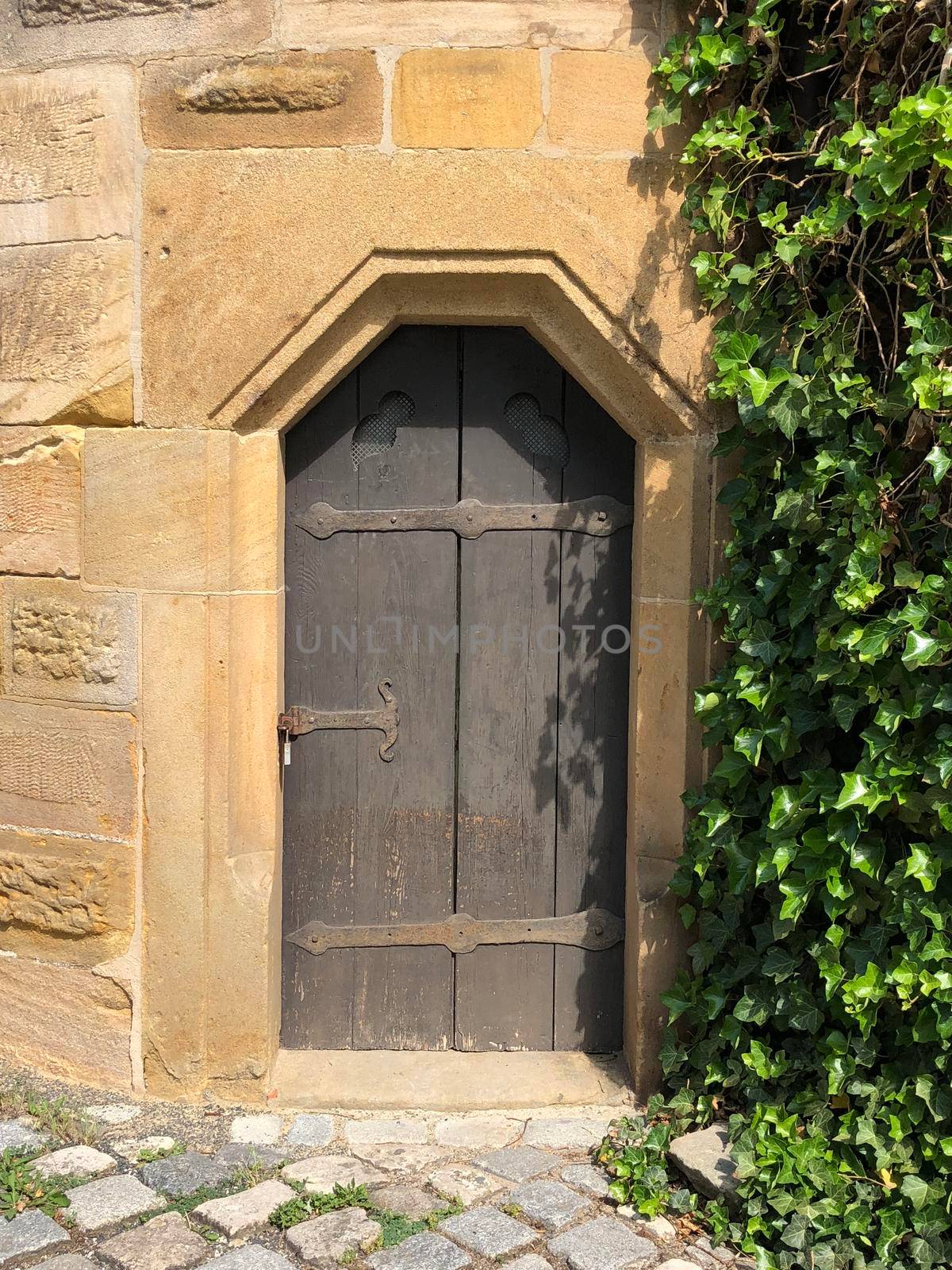 Door at the Altenburg Castle in Bamberg Germany
