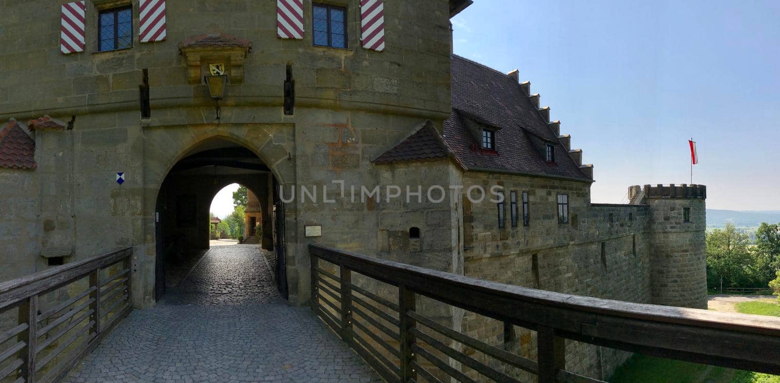 Panorama from the entrance of the Altenburg Castle in Bamberg Germany