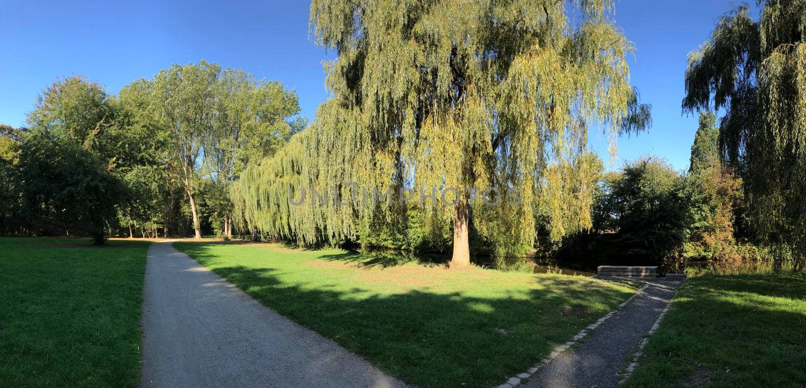 Panorama from the city park in Emden, Germany